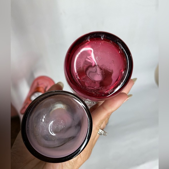 Cranberry purple clear art glass vases decanter’s Bundle - Picture 7 of 12
